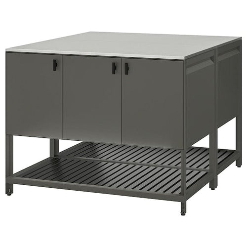 BÅTSKÄR - BÅTSKÄR Outdoor kitchen island, outdoor/dark grey, 120x120 cm