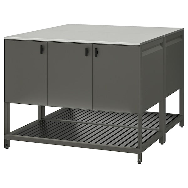 BÅTSKÄR - Outdoor kitchen island, outdoor/dark grey, 120x120 cm