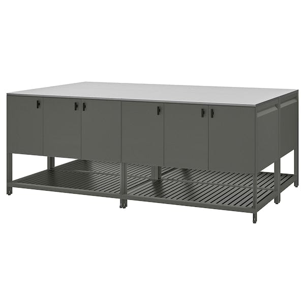 BÅTSKÄR - Outdoor kitchen island, outdoor/dark grey,240x120 cm - best price from Maltashopper.com 49547824