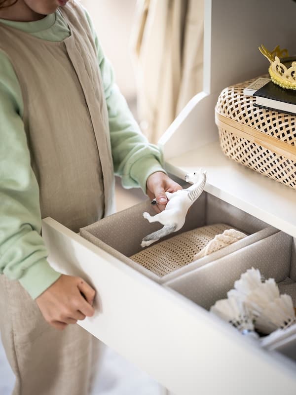 Ikea BAXNA - Organiser, grey/white, 20x26x10 cm
