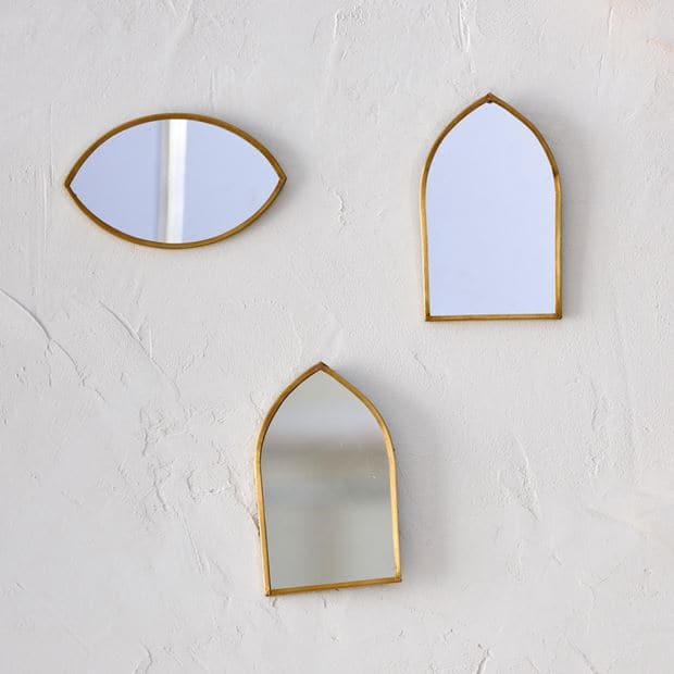 BOW Mirror 3 models golden H 15 x W 9 cm - best price from Maltashopper.com CS657083