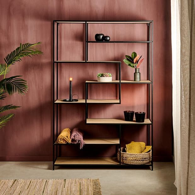 TRAPP Black wall shelf H 180 x W 120 x D 40 cm - best price from Maltashopper.com CS632625