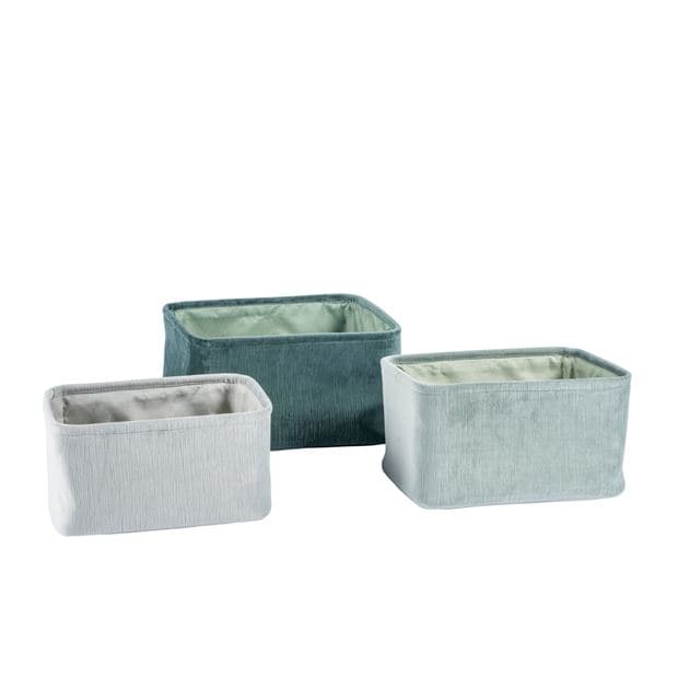 Casa VERDA Gray storage basket H 16 x W 30 x D 21 cm