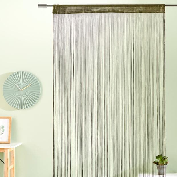 GREEN Green curtain with fringes W 90 x L 200 cm - best price from Maltashopper.com CS635124