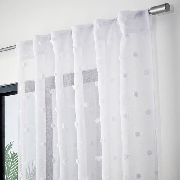 PERLE White curtain W 140 x L 250 cm - best price from Maltashopper.com CS634907