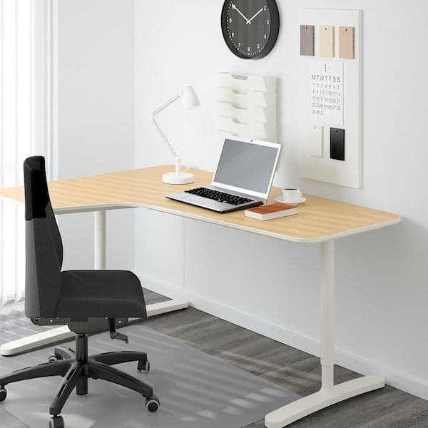 BEKANT - Underframe for corner table top, white, 160x110 cm - best price from Maltashopper.com 10252974