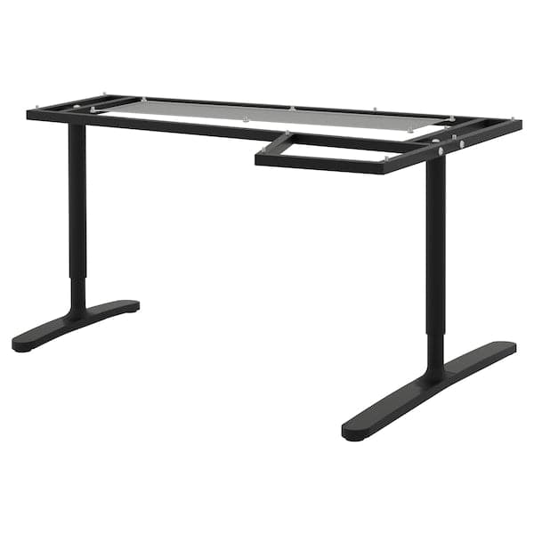 BEKANT - Underframe for corner table top, black, 160x110 cm - best price from Maltashopper.com 50252967