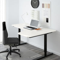 BEKANT - Underframe for corner table top, black, 160x110 cm - best price from Maltashopper.com 50252967