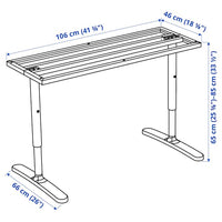 BEKANT - Underframe for table top, white, 120x80 cm - best price from Maltashopper.com 30252911