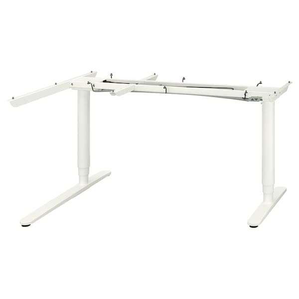 BEKANT Adjustable base angular table, el - white 160x110 cm , 160x110 cm - best price from Maltashopper.com 70252971