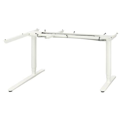 BEKANT Adjustable base angular table, el - white 160x110 cm , 160x110 cm