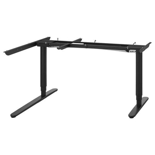 BEKANT Adjustable base angular table, el - black 160x110 cm , 160x110 cm