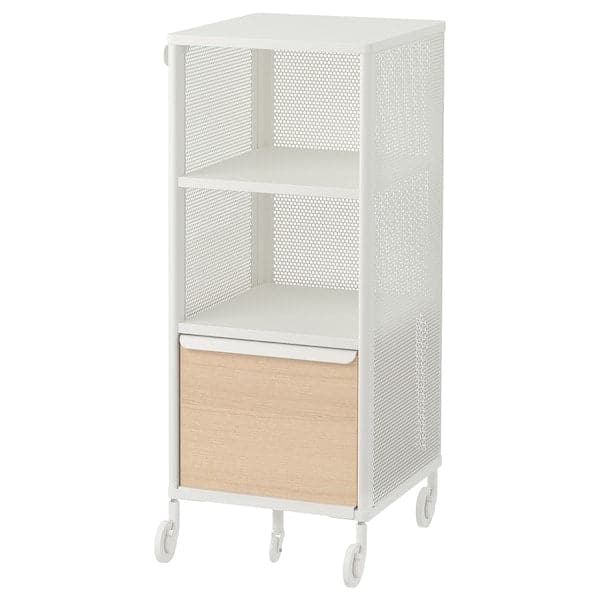 BEKANT - Storage unit on castors, mesh white, 41x101 cm