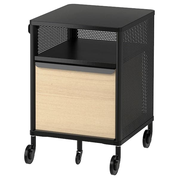 BEKANT - Storage unit on castors, mesh black, 41x61 cm