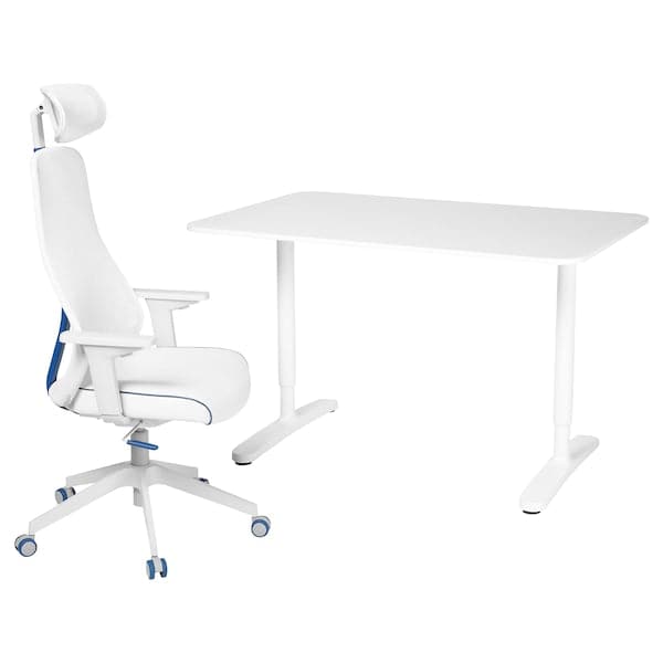 BEKANT / MATCHSPEL Desk and chair - white