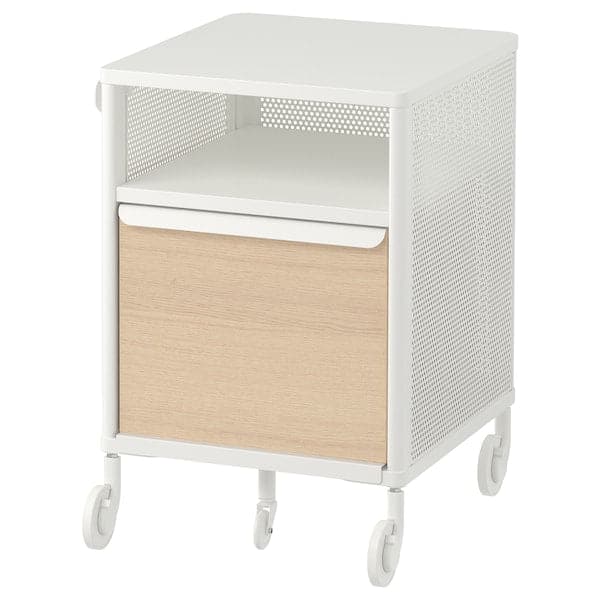 BEKANT - Storage unit with smart lock, mesh white, 41x61 cm