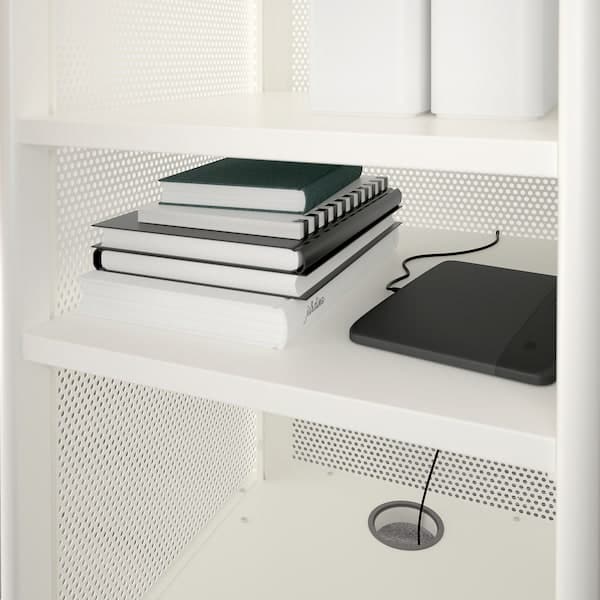 BEKANT - Storage unit with smart lock, mesh white , 41x101 cm - Premium Office Furniture from Ikea - Just €343.99! Shop now at Maltashopper.com