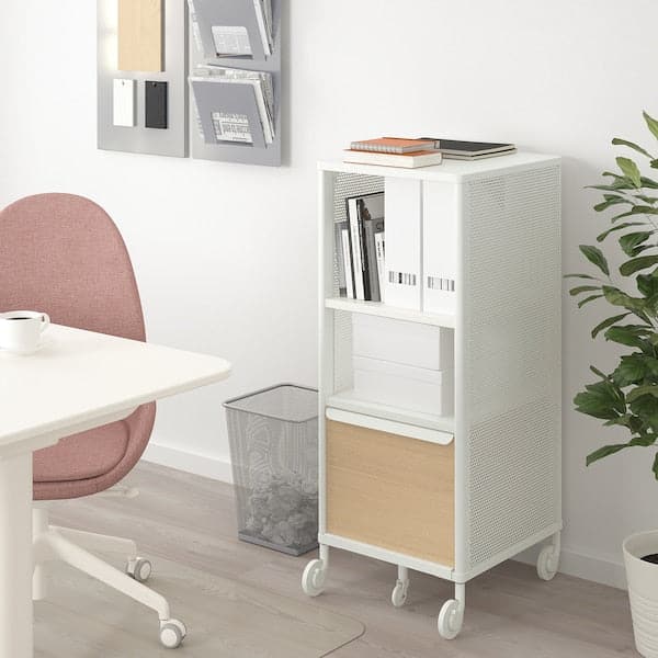BEKANT - Storage unit with smart lock, mesh white , 41x101 cm - Premium Office Furniture from Ikea - Just €343.99! Shop now at Maltashopper.com