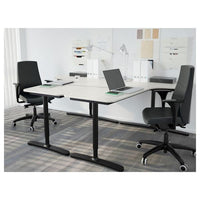 BEKANT - Right-hand corner table top, white, 160x110 cm - best price from Maltashopper.com 50253028