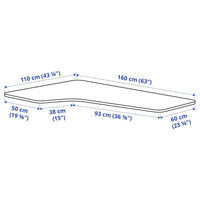 BEKANT - Right-hand corner table top, white, 160x110 cm - best price from Maltashopper.com 50253028