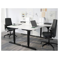 BEKANT - Left-hand corner table top, white, 160x110 cm - best price from Maltashopper.com 10253025