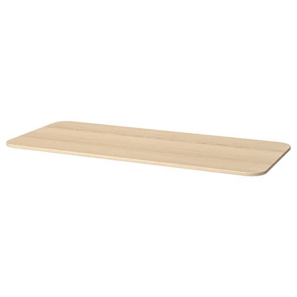 BEKANT - Table top, white stained oak veneer, 140x60 cm - best price from Maltashopper.com 70366294