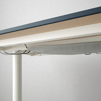 BEKANT - Corner desk right, linoleum blue/white, 160x110 cm - best price from Maltashopper.com 69282889