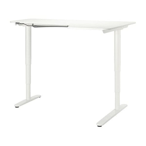 BEKANT Adjustable right corner desk - white 160x110 cm