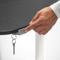 BEKANT Adjustable corner desk - stacking ash/stain black white 160x110 cm , 160x110 cm - best price from Maltashopper.com 89282336