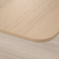 BEKANT Adjustable right corner desk - veneered white mord oak 160x110 cm , 160x110 cm - best price from Maltashopper.com 69282342