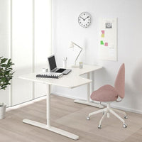 BEKANT - Corner desk left, white, 160x110 cm - best price from Maltashopper.com 49006406