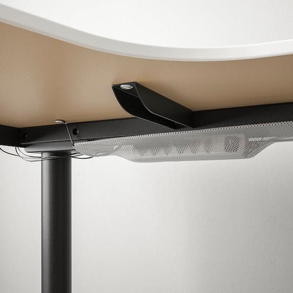 BEKANT Adjustable angular desk sx - black/white 160x110 cm - best price from Maltashopper.com 19022281