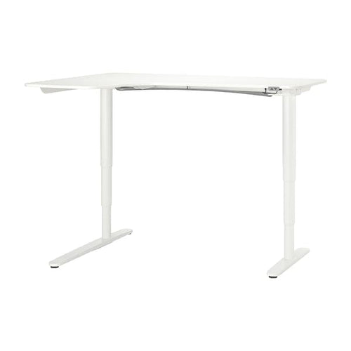 BEKANT Adjustable sx corner desk - white 160x110 cm , 160x110 cm