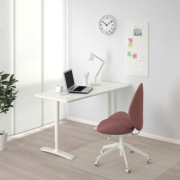 BEKANT - Desk, white, 140x60 cm - best price from Maltashopper.com 39006355