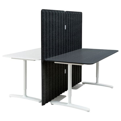 BEKANT - Desk with partition screen , 160x160 150 cm