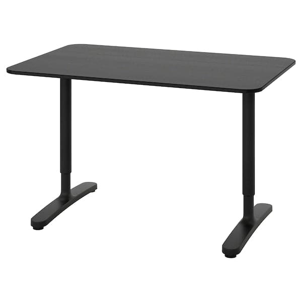 BEKANT - Desk, black stained ash veneer/black, 120x80 cm - best price from Maltashopper.com 59282583