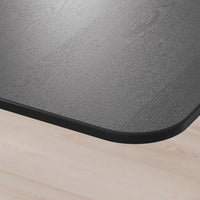 BEKANT - Desk, black stained ash veneer/black, 140x60 cm - best price from Maltashopper.com 69282629