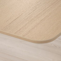 BEKANT - Desk, white stained oak veneer/white, 140x60 cm - best price from Maltashopper.com 49282668