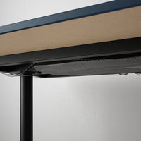 BEKANT - Desk, linoleum blue/black, 160x80 cm - best price from Maltashopper.com 49282767