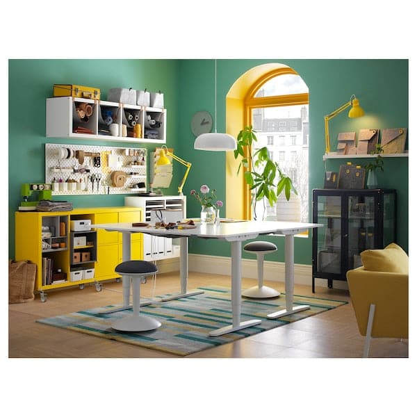 BEKANT Height adjustable desk - white 160x80 cm , 160x80 cm - Premium Office Furniture from Ikea - Just €596.99! Shop now at Maltashopper.com