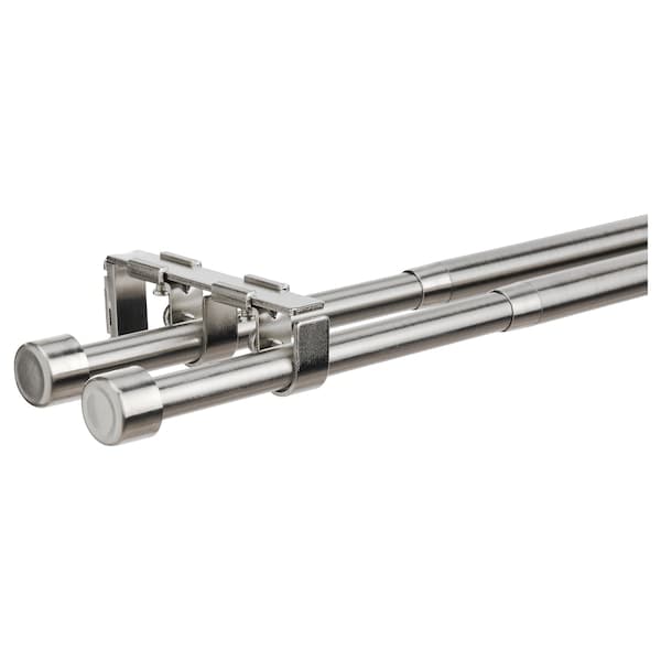 Ikea BEKRÄFTA Double curtain stick set - nickel-plated 120-210 cm 19 mm , 120-210 cm 19 mm