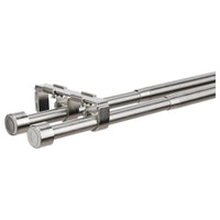 BEKRÄFTA double curtain rod set, nickel-plated, 120-210 cm 19 mm