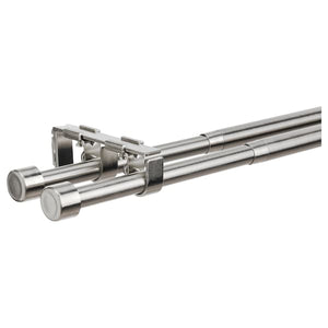 Ikea BEKRÄFTA Double curtain stick set - nickel-plated 120-210 cm 19 mm , 120-210 cm 19 mm