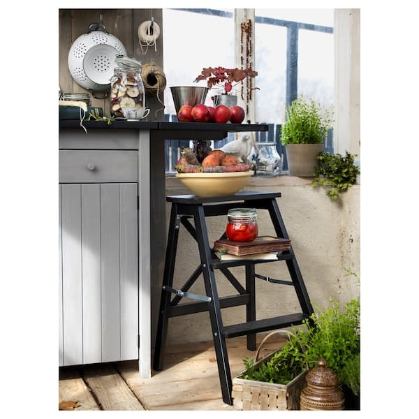 BEKVÄM - Stepladder, 3 steps, black, 63 cm - Premium Chairs from Ikea - Just €45.99! Shop now at Maltashopper.com