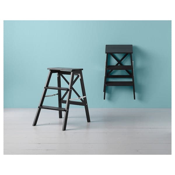 Ikea BEKVÄM - Stepladder, 3 steps, black, 63 cm