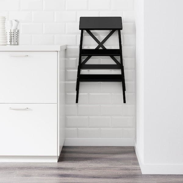 Ikea BEKVÄM - Stepladder, 3 steps, black, 63 cm