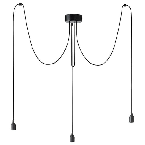 BENGTSBOL - Pendant lamp with 3 lights, black ,