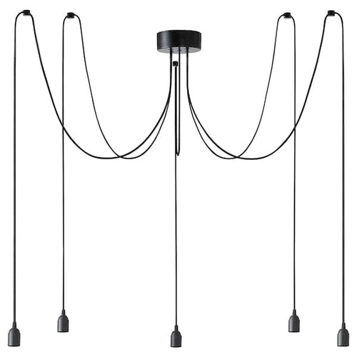 BENGTSBOL - Chandelier with 5 lamps, black ,