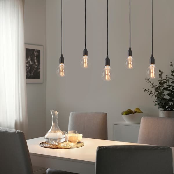 BENGTSBOL - Chandelier with 5 lamps, black , - best price from Maltashopper.com 00473400