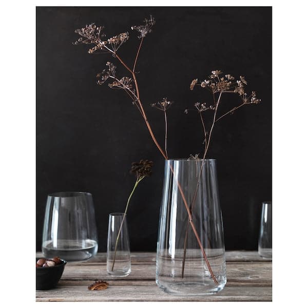 Ikea BERÄKNA - Vase, clear glass, 30 cm